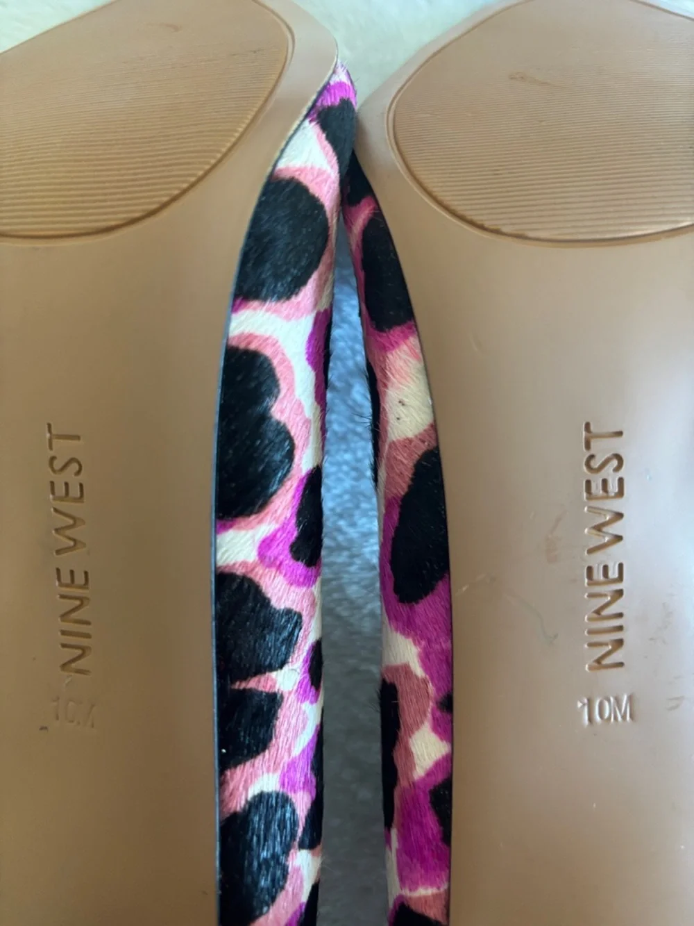 ‼️5 for $30 sale NWOT Nine West Pink & Black Leopard Peep-Toe Heels - Picture 5 of 6